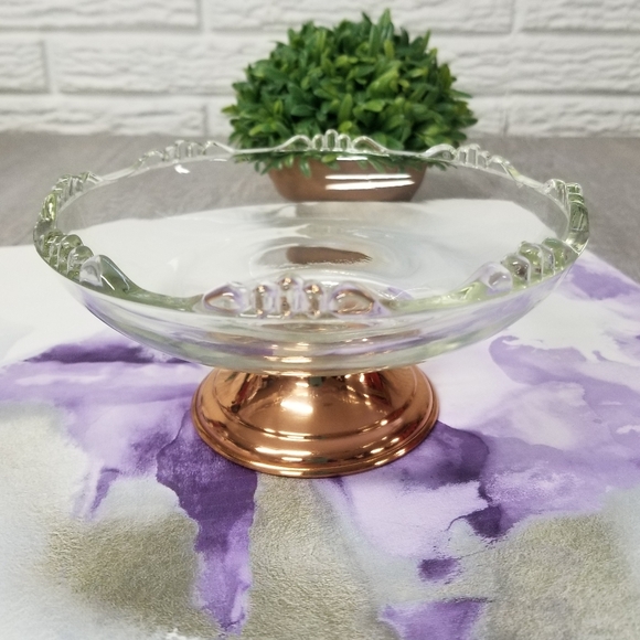 Princess House Other - Princess House Copper Footed Glass Bowl